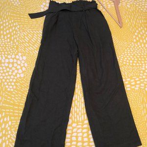 Uniqlo Olive Green Linen Rayon Wide Pants
